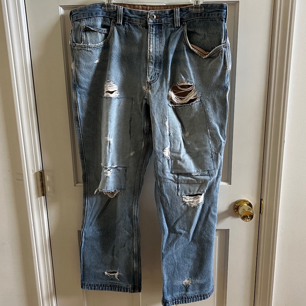 Duluth Trading Co. distressed jeans